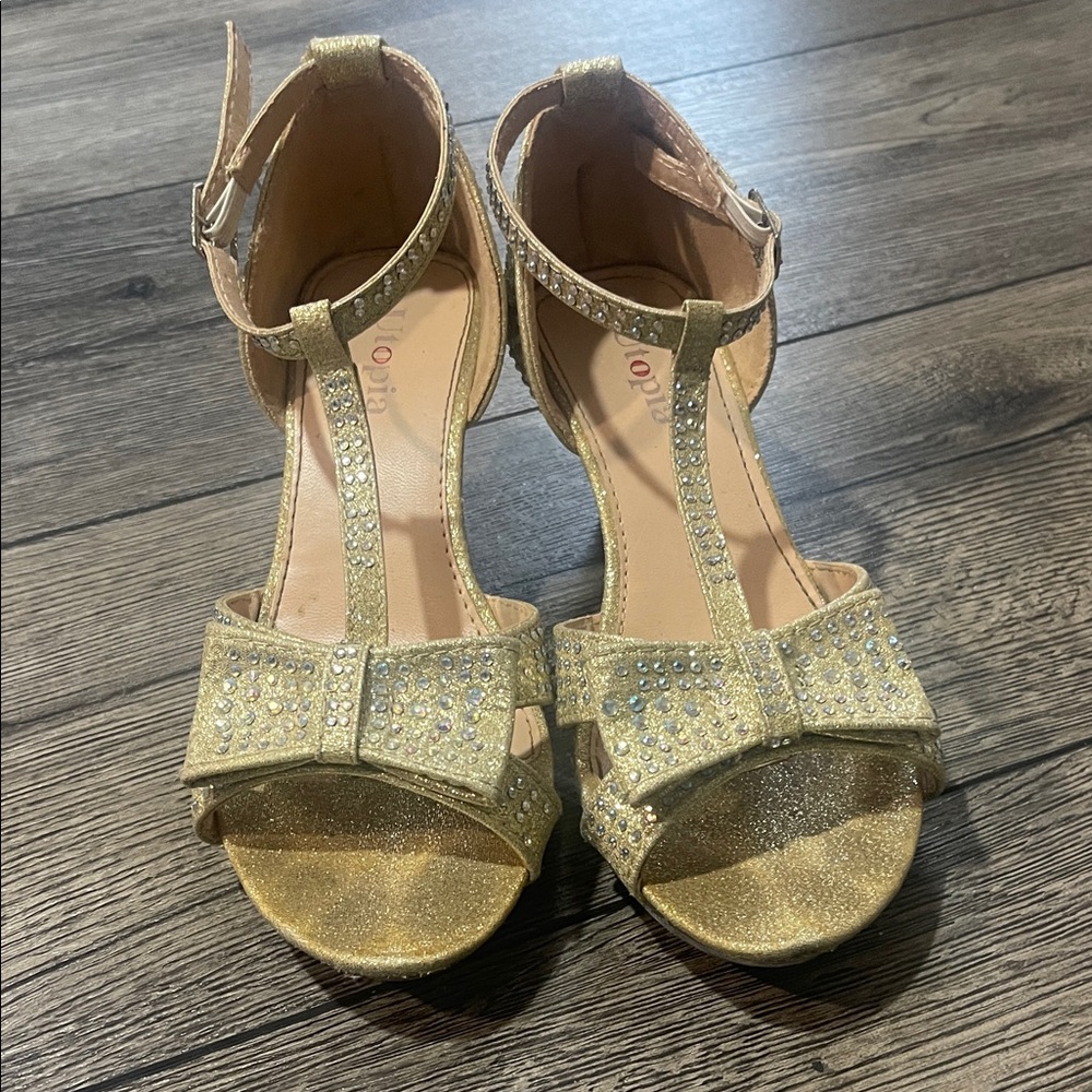 Sparkling Gold Kids Dress Shoes